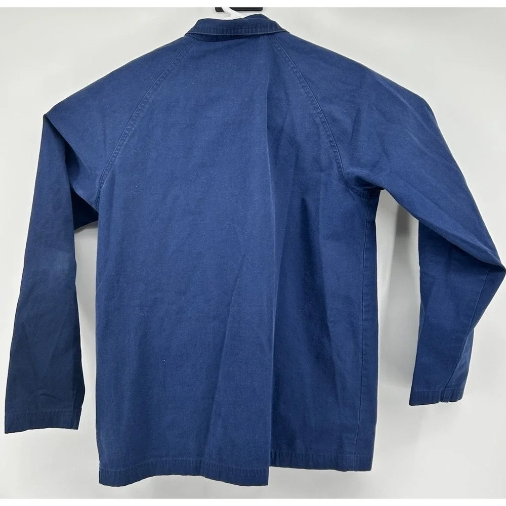 Vintage‎ Adidas Retro Workwear Style Snap Button Jacket Blue Red Logo Small